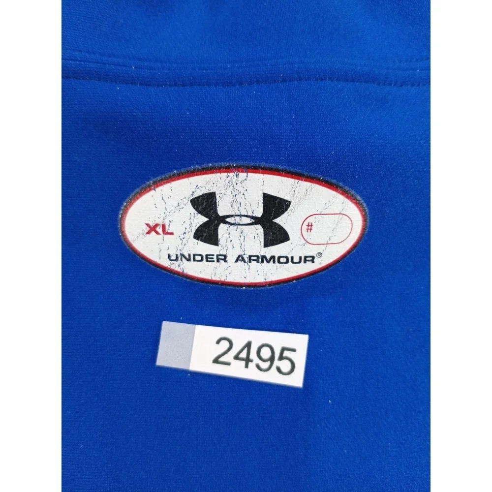 Under Armour Compression Shirt Mens XL Blue Mock Neck Long Sleeve HeatGear Athle